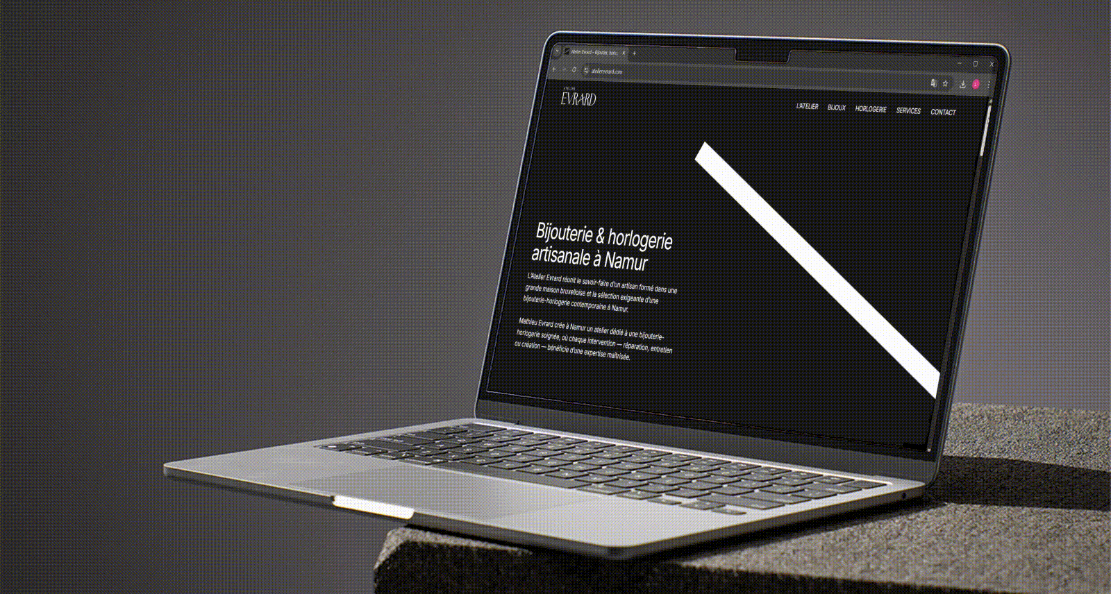 Site internet Atelier Evrard pour une bijouterie-horlogerie artisanale