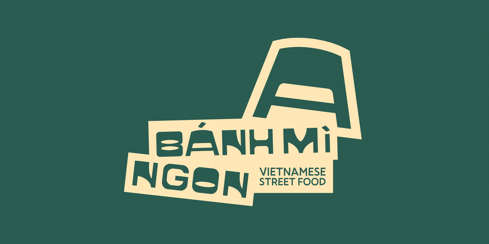 Animation du logo Bánh Mì Ngon sur fond vert